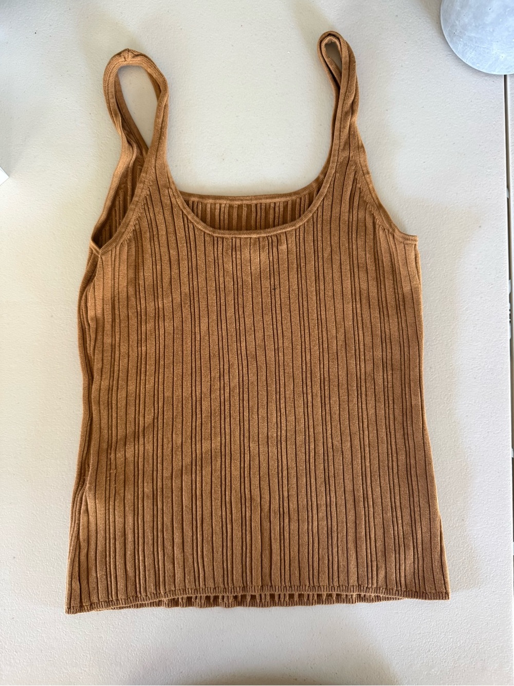Banana Republic Ribbed Tank Top in Camel Brown